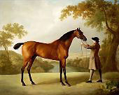 Tristram Shandy a Bay Racehorse Held by a Groom in an Extensive Landscape By George Stubbs