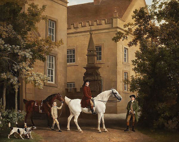 William Henry Cavendish Bentinck 3rd Duke of Portland in Front of Welbeck Abbey Riding Stables | Oil Painting Reproduction