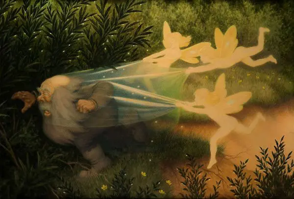 Elfs catching the Shadow Goblin 1908 By Theodor Kittelsen