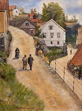 From Biornsborg's Hill Kragero 1883 By Theodor Kittelsen