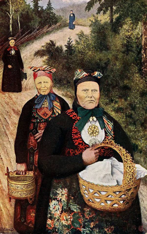 Grautkjerringer 1904 By Theodor Kittelsen