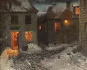 Interior from a Small Town Kragero Kittelsen 1881 By Theodor Kittelsen