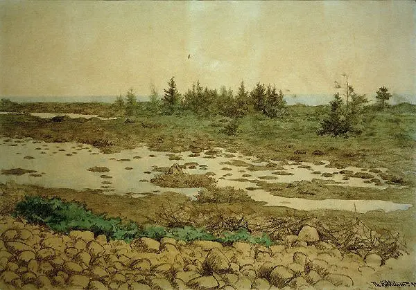 Rolling Stones Water and Shrubs 1893 By Theodor Kittelsen