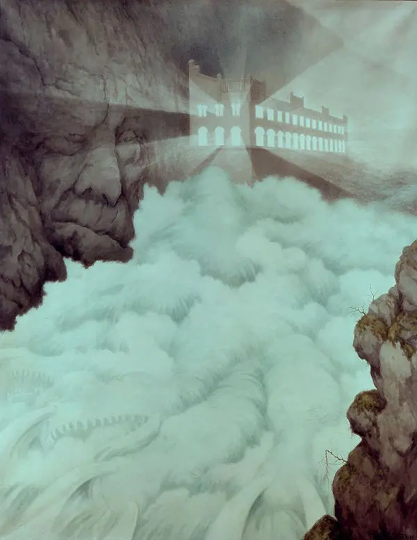 The Svaelg Waterfall 1907 By Theodor Kittelsen