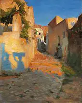 A Street Scene in Tunisia By Peter Ilsted