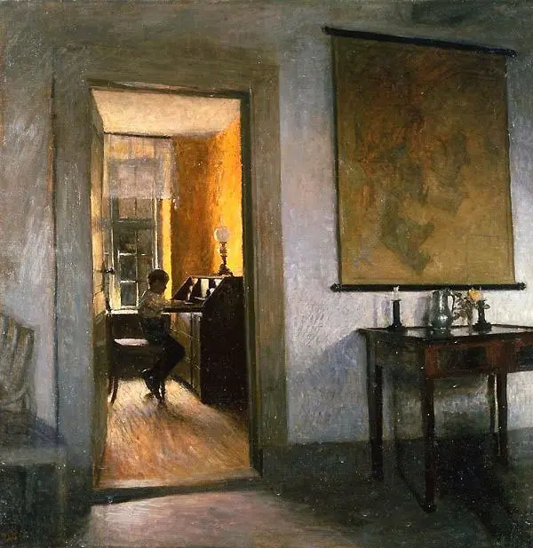 Boy Studying By Peter Ilsted