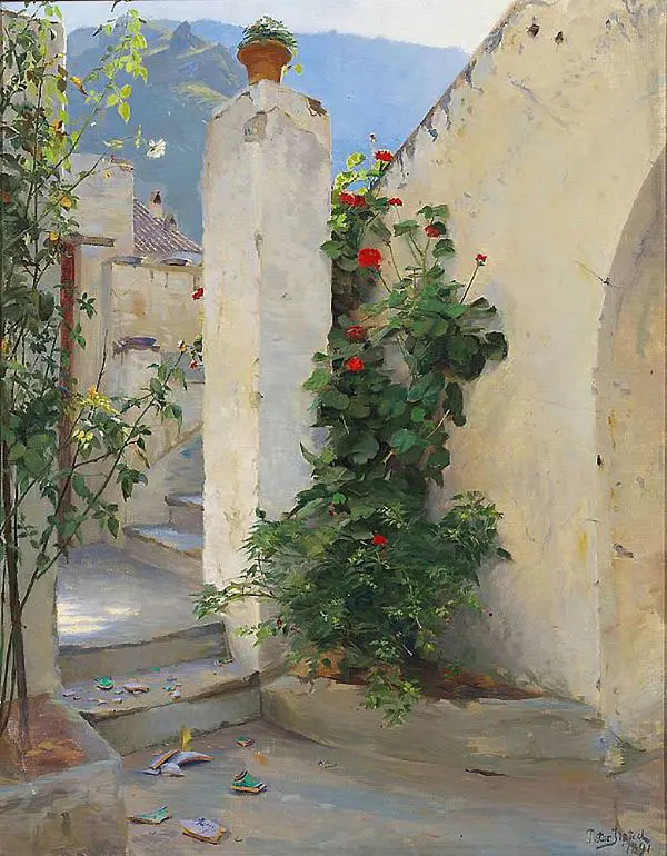 Flowering Pelargonium Capri 1891 By Peter Ilsted