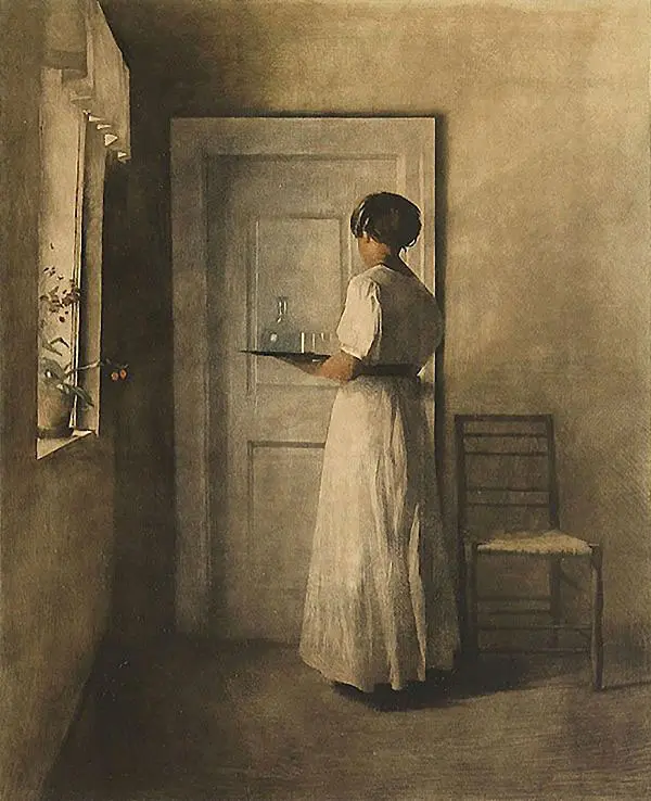 Girl with a Tray 1915 By Peter Ilsted