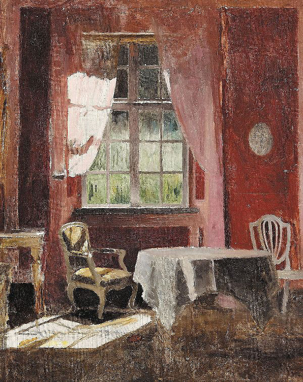 Interior from the Manor of Liselund with Sunlight through a Window | Oil Painting Reproduction