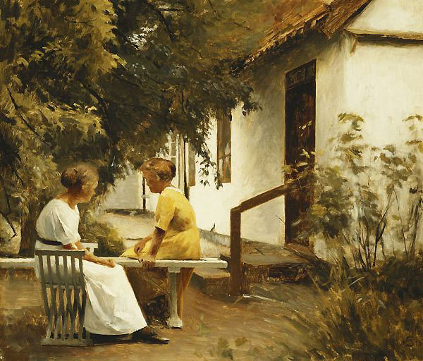 In the Garden by Peter Ilsted | Oil Painting Reproduction