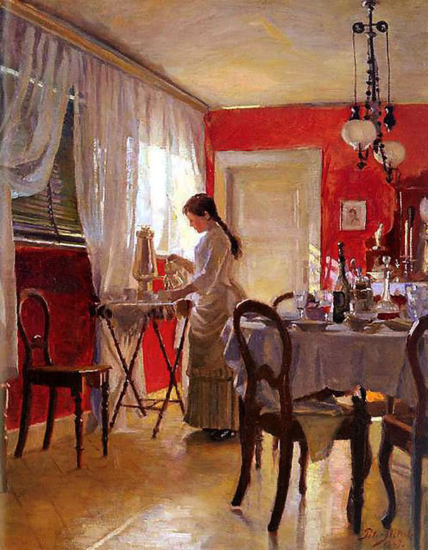 The Dining Room by Peter Ilsted | Oil Painting Reproduction