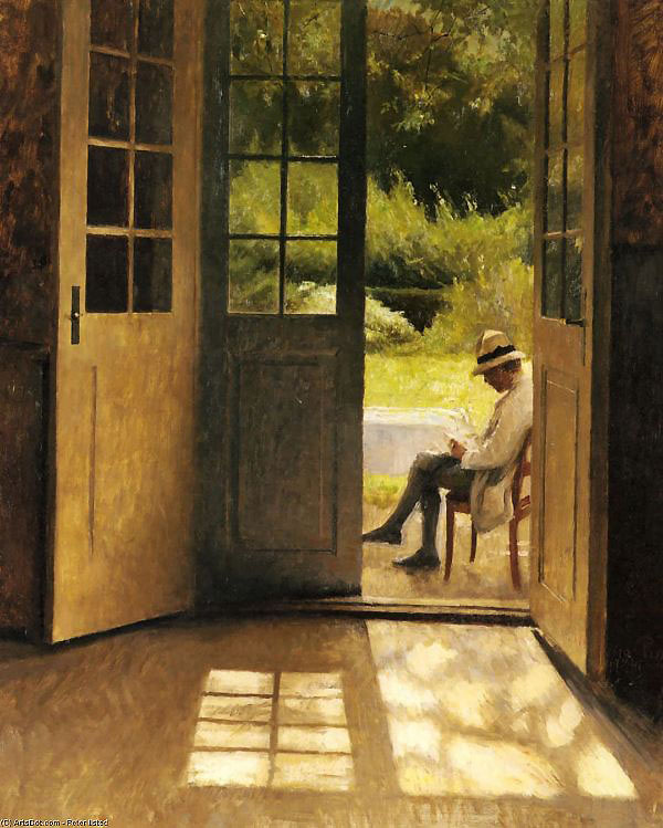 The Open Door 1910 by Peter Ilsted | Oil Painting Reproduction