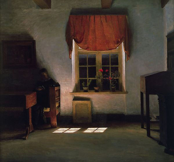 Woman Reading in a Sunlit Interior | Oil Painting Reproduction