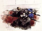 At the Theater Orchestra Seats 1880 By Jean-louis Forain