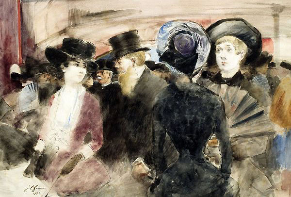 At the Theatre 1882 by Jean-louis Forain | Oil Painting Reproduction