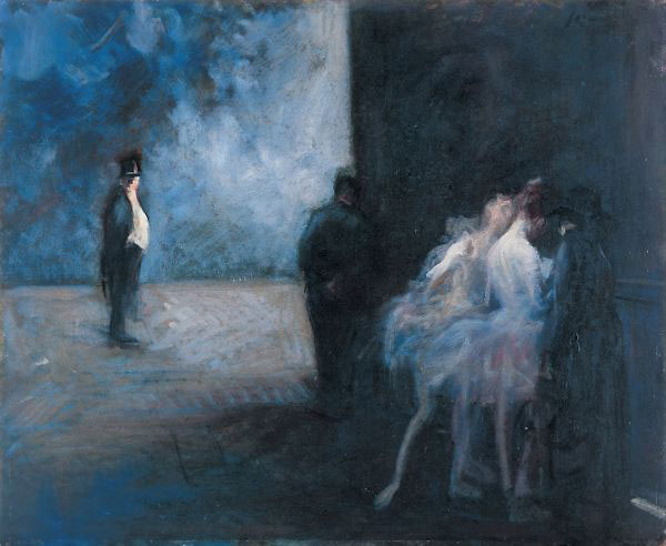 Backstage Symphony in Blue | Oil Painting Reproduction
