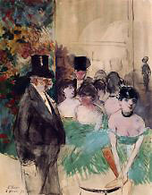 Intermission on Stage 1879 By Jean-louis Forain