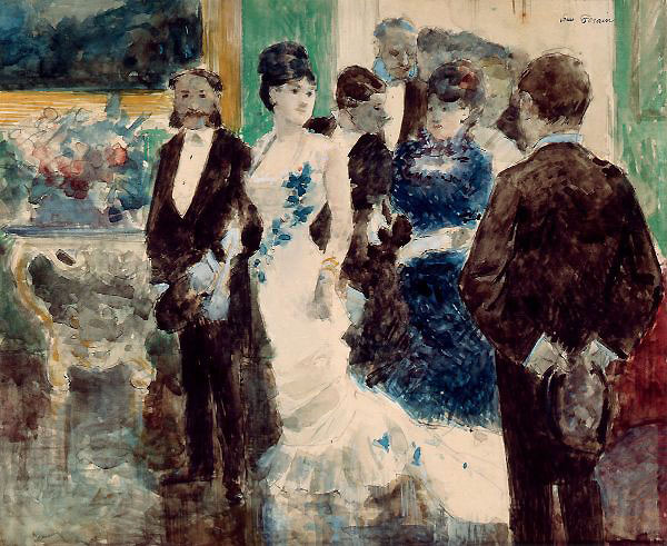 Parisian Evening 1878 by Jean-louis Forain | Oil Painting Reproduction