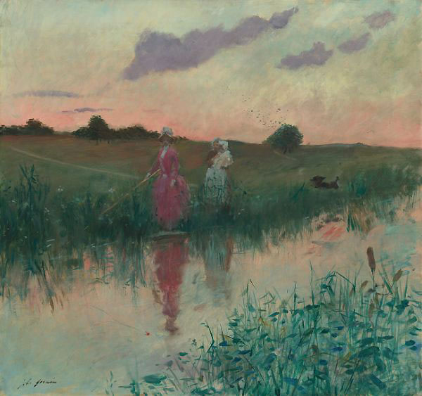 The Artist's Wife Fishing 1896 | Oil Painting Reproduction