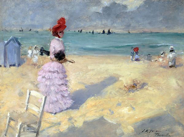 The Beach at Trouville 1885 | Oil Painting Reproduction