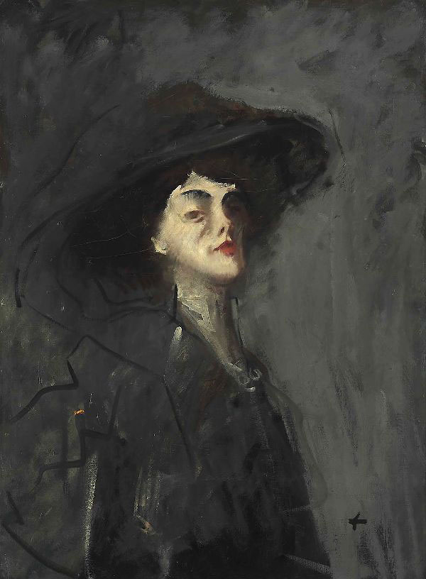 Woman with a Hat by Jean-louis Forain | Oil Painting Reproduction