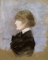 Young Woman in Profile By Jean-louis Forain