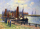 The Port of Volendam By Henry Moret