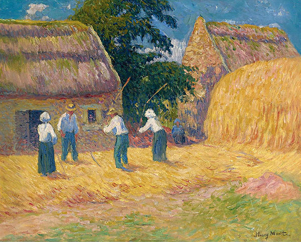 Threshing of Grain by Henry Moret | Oil Painting Reproduction