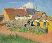 Threshing Wheat in the Village 1894 By Henry Moret