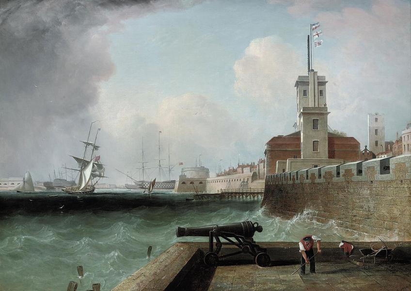 Tide Below the Battery Portsmouth Harbour | Oil Painting Reproduction