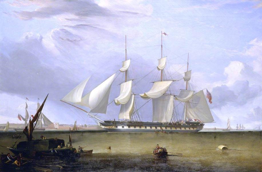 The East Indiaman Prince of Wales Disembarking Troops off Gravesend 1845 | Oil Painting Reproduction