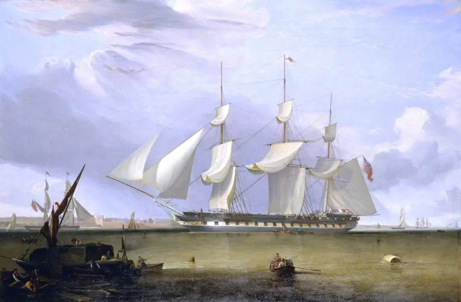 The East Indiaman Prince of Wales Disembarking Troops off Gravesend 1845 By John Lynn