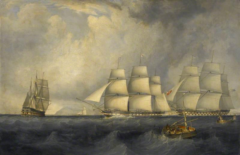 The Vernon and Other Vessels 1839 by John Lynn | Oil Painting Reproduction