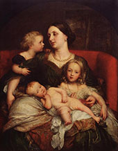 Mrs.George Augustus Frederick Cavendish Bentinck and her Children 1860 By George Frederic Watts