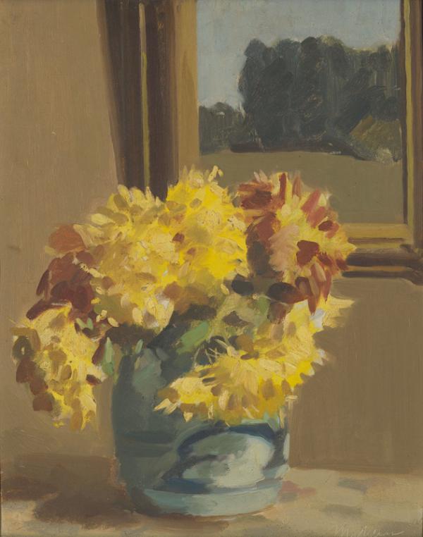 Flower Study Chrysanthemums by Max Meldrum | Oil Painting Reproduction