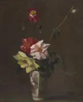 Japanese Vase with Flowers By Max Meldrum