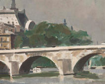 Study Le Pont Royal Paris 1929 By Max Meldrum