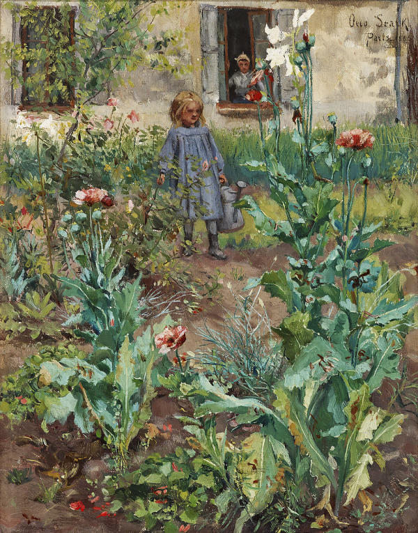 Garden in Paris 1885 by Otto Stark | Oil Painting Reproduction