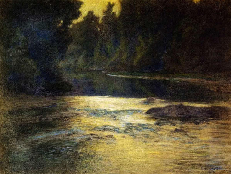 Twilight on The River by Otto Stark | Oil Painting Reproduction