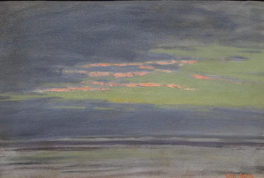 Water and Sunset Lake Michigan By Otto Stark