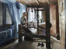 A Weaving House 1884 By Harriet Backer