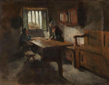 Farm Interior from Rochefort on the Ground Brittany 1881 By Harriet Backer