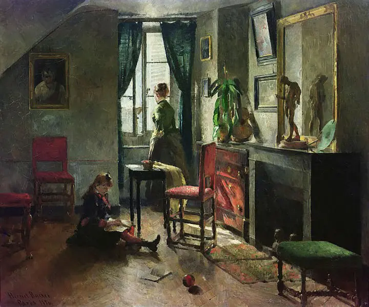 Interior with Figures from Paris 1886 By Harriet Backer