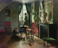 Interior with Figures from Paris 1886 By Harriet Backer