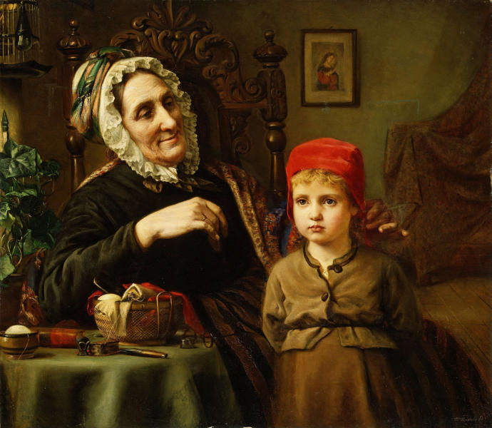 Little Red Riding Hood 1872 by Harriet Backer | Oil Painting Reproduction
