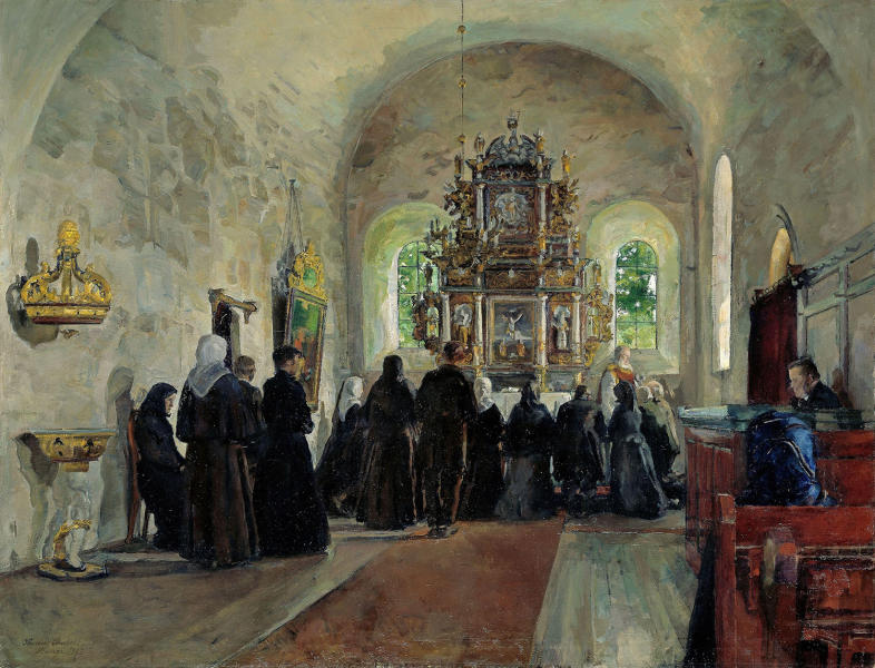 The Holy Communion Celebrated in Stange Church 1903 | Oil Painting Reproduction