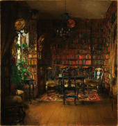 The Library of Thorvald Boeck 1902 By Harriet Backer
