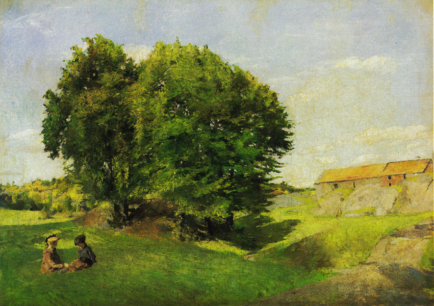 Two Children and a Group of Tree 1885 | Oil Painting Reproduction