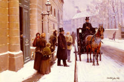 A Bourgeois Leaving his House Paris By Jean Beraud