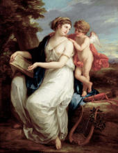 Erato The Muse Of Lyric Poetry With A Putto By Angelica Kauffman